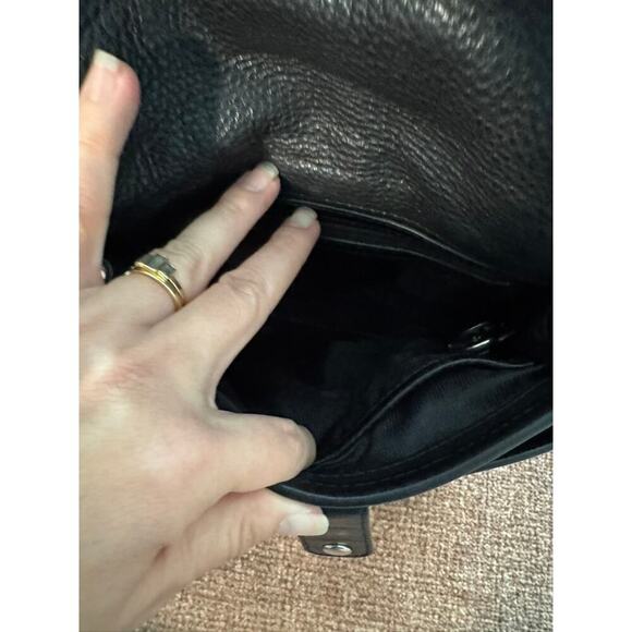 Michael Kors Jamie Black Leather Saddle Crossbody Bag - Picture 7 of 10